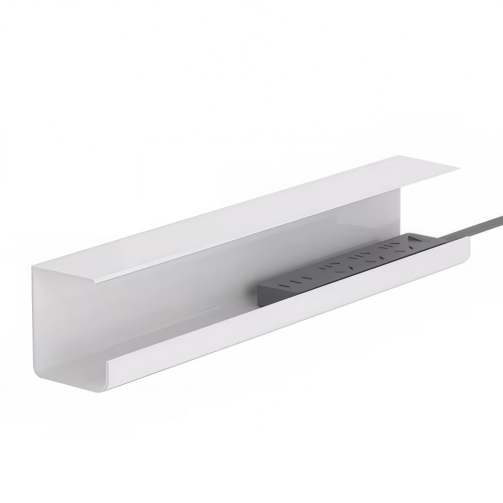 1pc 8.5cm/3.35in Under Desk Cable Management Tray Self Adhesive Cable Storage Rack Basket for Power Strip Adapter Useful