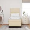 Boxspring Bed with Headboard Cream 80 x 200 cm Fabric