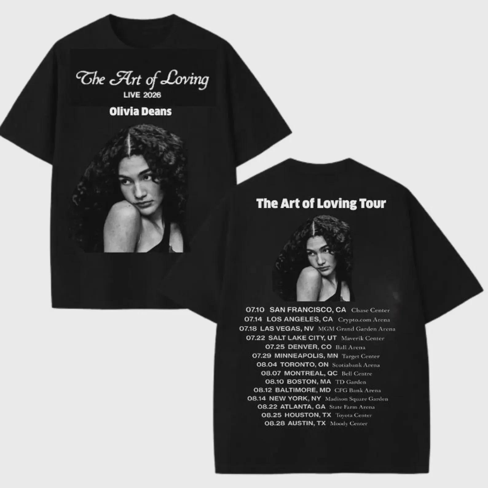 

Olivia Deans The Art of Loving Tour 2026 Unisexs Summer Cotton TShirt Comfortable HighQuality Trendy Y2K Style 2XL