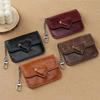 PU Leather Card Holder Heart Shaped Small Wallet Cute Car Key Chain  Women