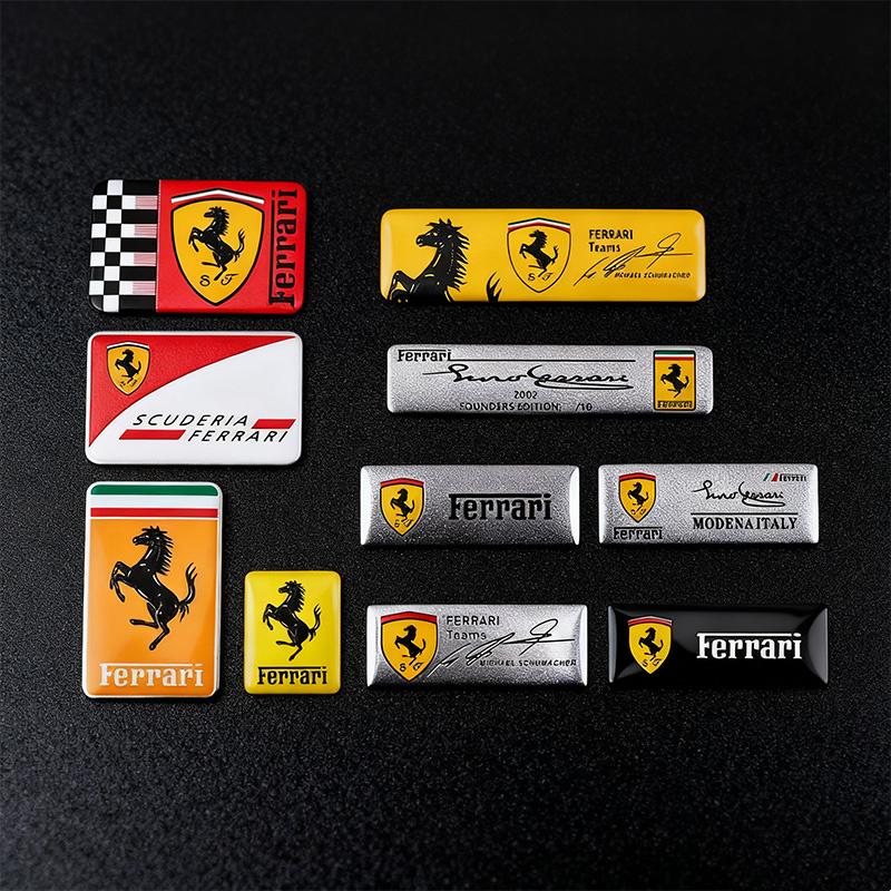 New Aluminum Alloy Badge Sticker Car Body Trunk Window Decoration Decal For Ferrari Roma 488 Spider SF90 LaFerrari Portofino F80 JG6