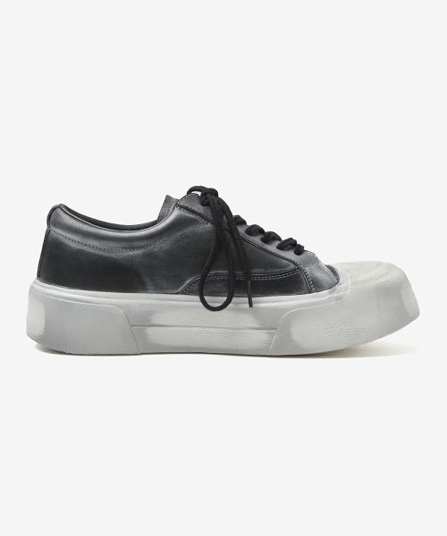 [WETHEROAD] Bread Dirty Scratch Preppy Sneakers Black WTRD3140