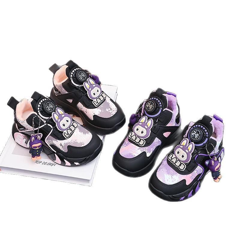 Girls' Waterproof Leather Sports Shoes - 2025 Spring & Autumn Collection - Running & Basketball Sneakers for Medium and Large Children.