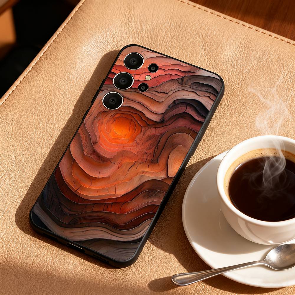 N-Natural W-Wood G-Grain Art Phone Case For Samsung S26,S25,S24,S21,S22,S23,S30,Ultra,S20,FE,Lite,10,9,Black Cover