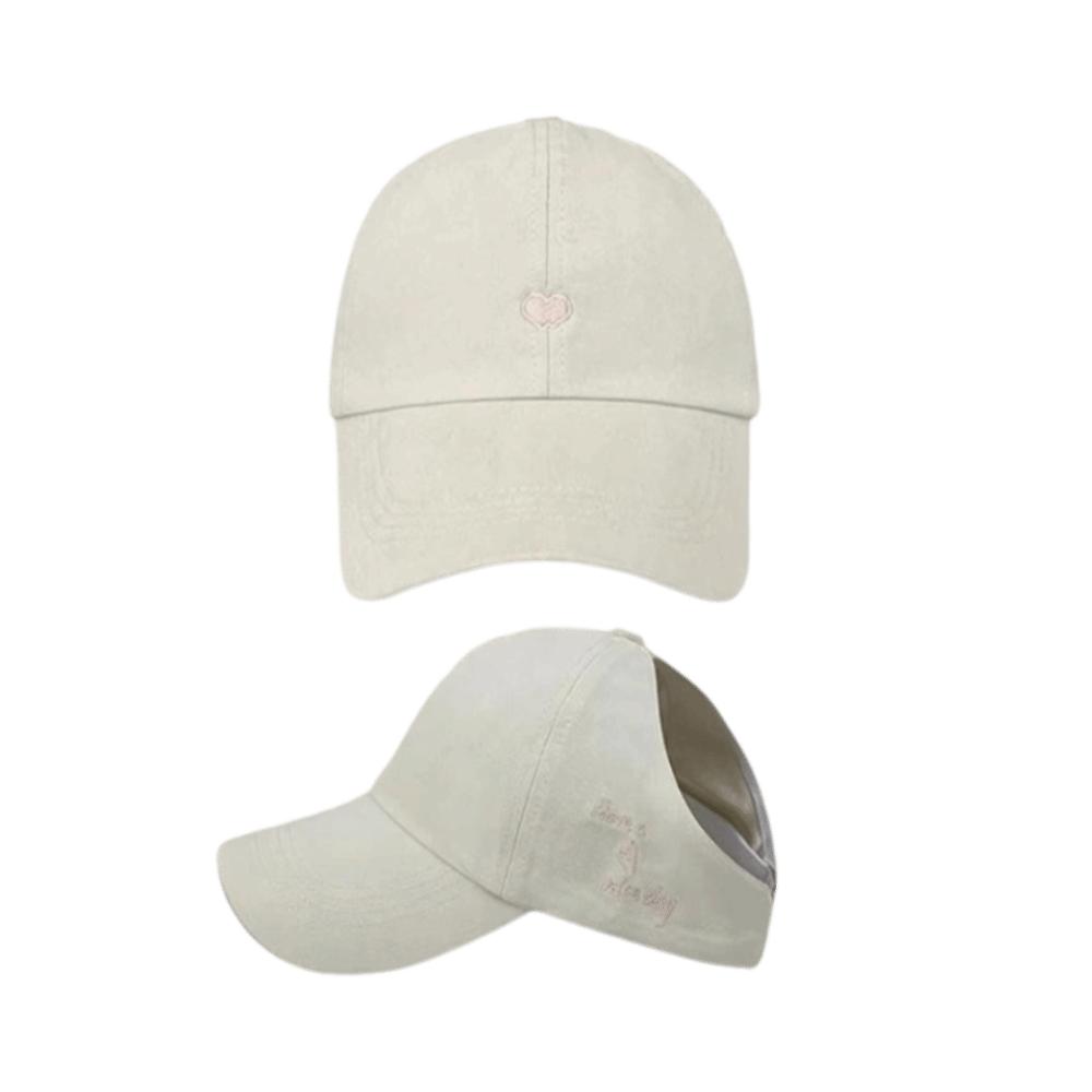 High Ponytail Children's Baseball Cap Love Heart Embroidery Baby Peaked Cap Kids Sun Hat Playing