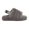 UGG Fluff Yeah Slide Charcoal (Kids) Kids Sneakers 1098494K-CHRC