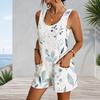 Plus Size Sleeveless Tank Romper With Patch Pockets