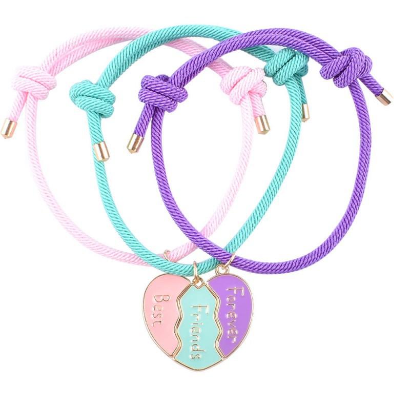 Cross-border New Milan Rope Love Magnetic Splicing Bracelet Simple Fashionable Three-person Best Friend