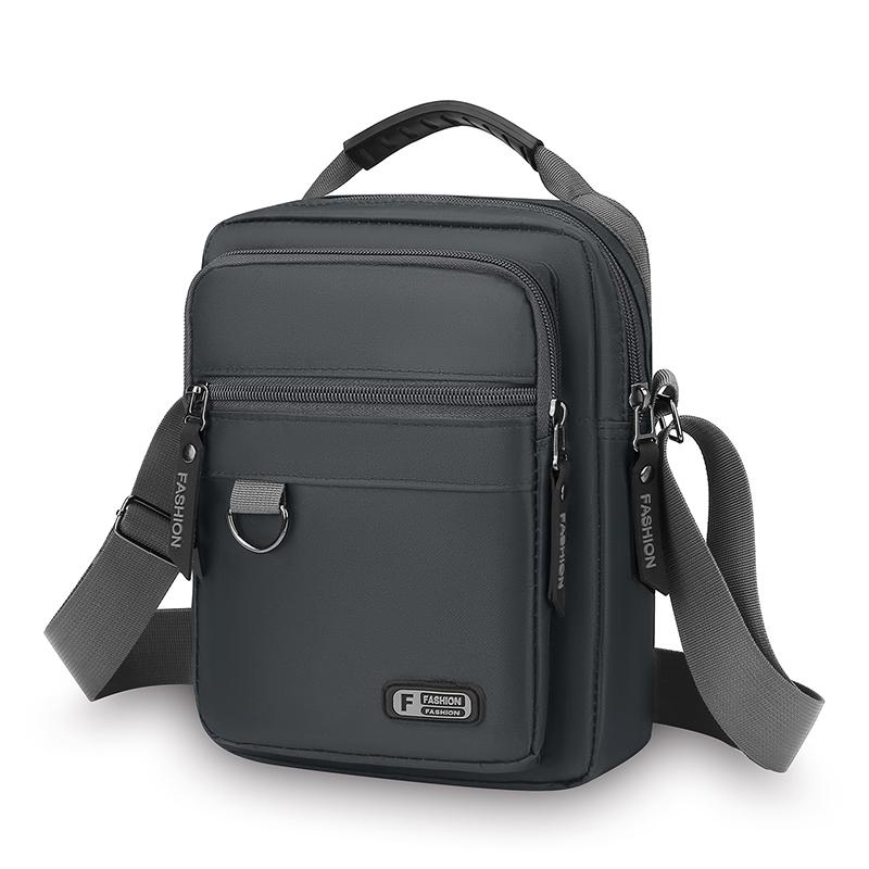 

Чоловіча сумка через плече Ділова Повсякденна Велика місткість Портативна Сумка Багатошарова Водонепроникна Чоловіча Сумка Кросбоді сірий колір