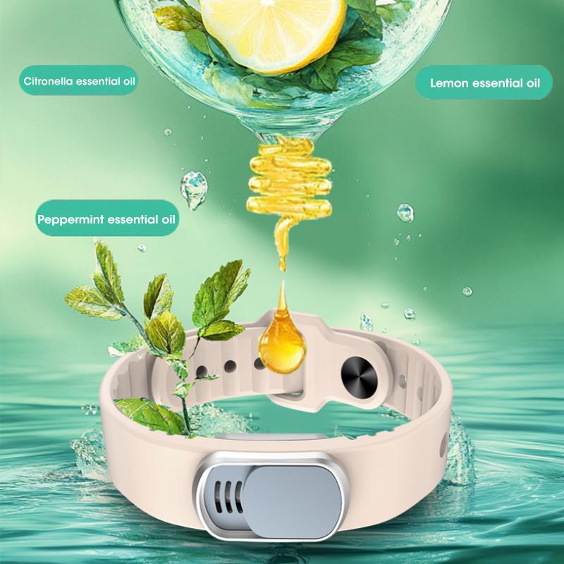 Natural Plant Oil Mosquito Repellent Bracelets Safe for All Ages Long-Lasting Waterproof Anti-Mosquito Accessory for Summer