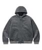 Brownbreath Tag Corduroy Padded Hood Zip Up - Light Gray