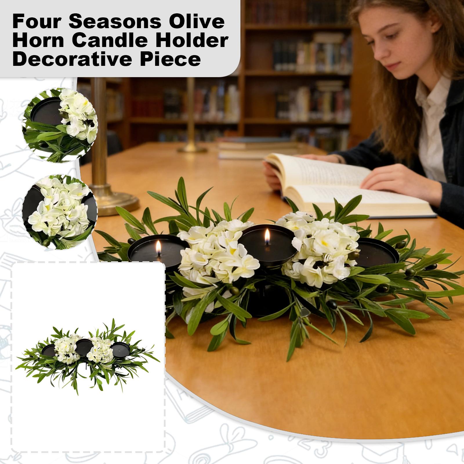 

Four Seasons Olive Horn Candlestick, Artificial Flower Decoration For Dining Room, Fireplace, Fresh And Decoration One Size