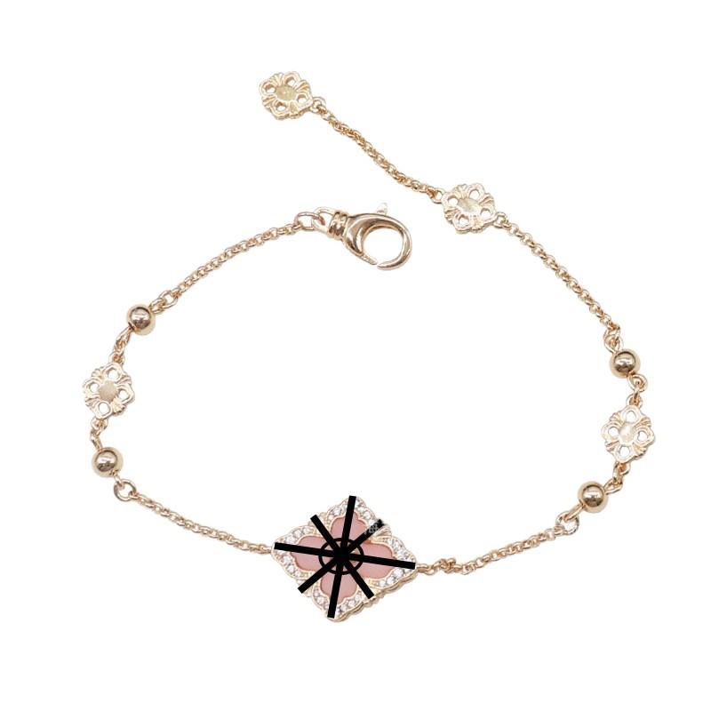 High-End Buccellati Four-Leaf Clover Diamond Inlaid Bracelet - Opera Court Style, Handmade Luxury Women's Jewelry