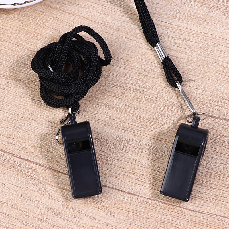 2/5/10Pcs High Quality Black Whistle For Sports Football Basketball Referee Training Outdoor Survival Whistle With Lanyard