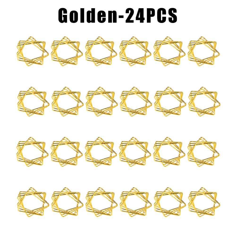 Holiday Star Napkin Rings Christmas Polygonal Five Pointed Star Napkin Holders for Table Setting
