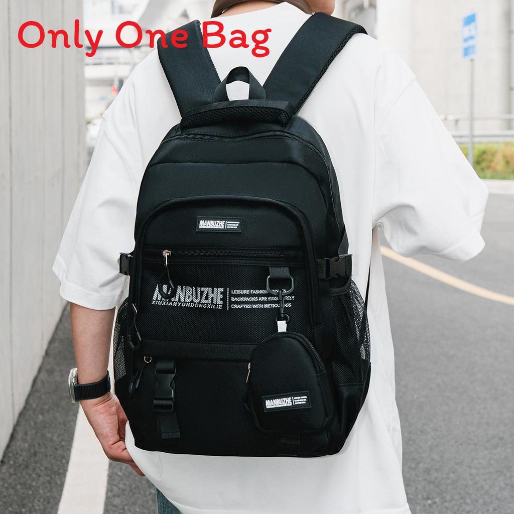 

Style Backpack For Men Women Large Capacity Travel Schoolbag With Multiple Compartments чёрный