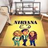 Nirvana Band Cartoon Design Rug Non-slip Rug Suitable for Living Room and Bedroom Sofas