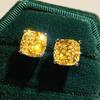 CAOSHI Modern Stylish Stud Earrings for Women Multicolor Cushion Cubic Zirconia Minimalist Daily Wearable Zircon Accessories