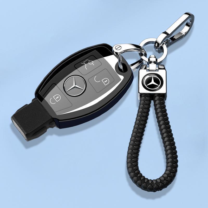 Mercedes-Benz GLA230 Key Case (2015-2019) Full Coverage Blue Protective Shell with Chain