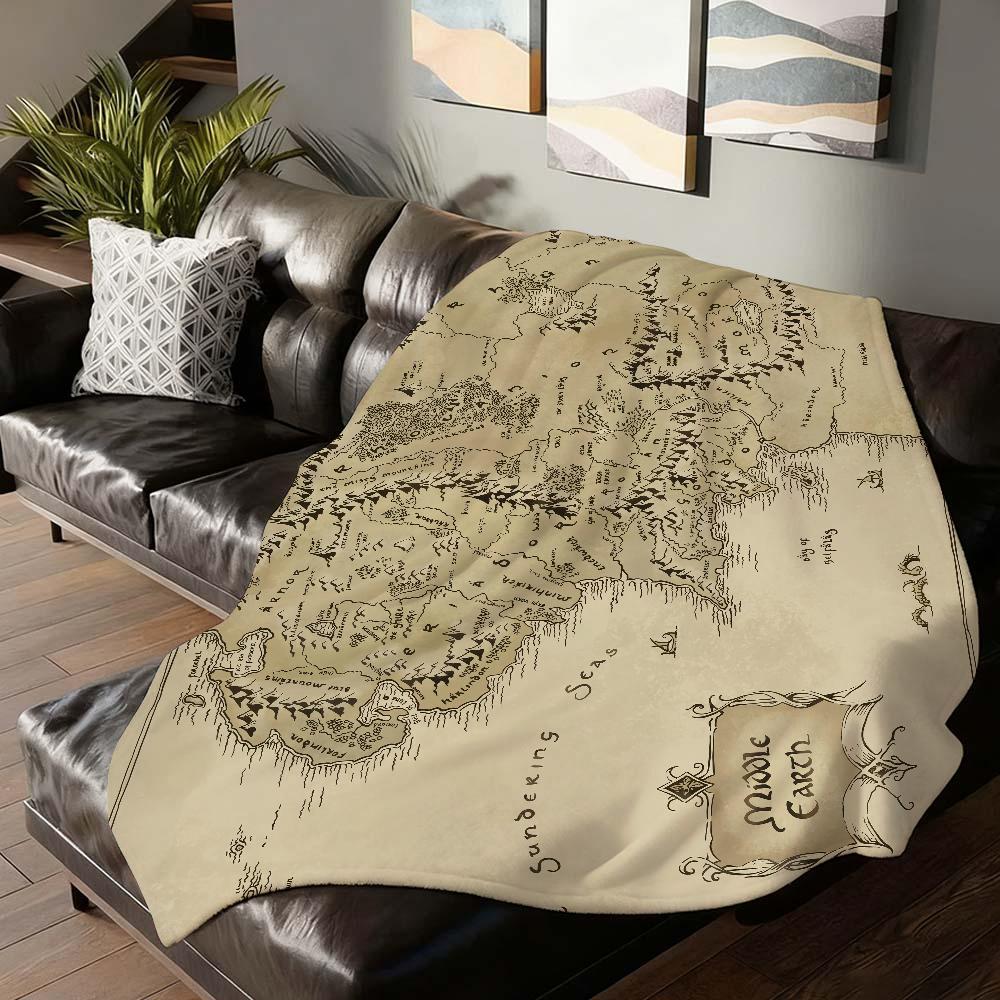 Middle Earth Map -Lords Of The R-Rings Blanket Soft and Skin Friendly For Couch Bed Napping Bedspread All Seasons Comforter 75cmx90cm