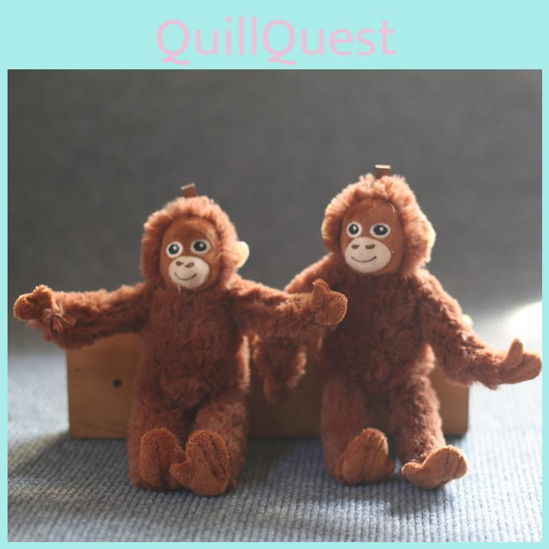 Plush Monkey Keychain With Soft Short Pile For Bag Decoration And Collection