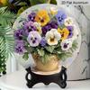 2D Flat Aluminum Wall Art with Three-Color Floral Design Rustic Country Style 7.87 Inches X 7.87 Inches Perfect for Gardens, Farmhouses, Cafes, Front