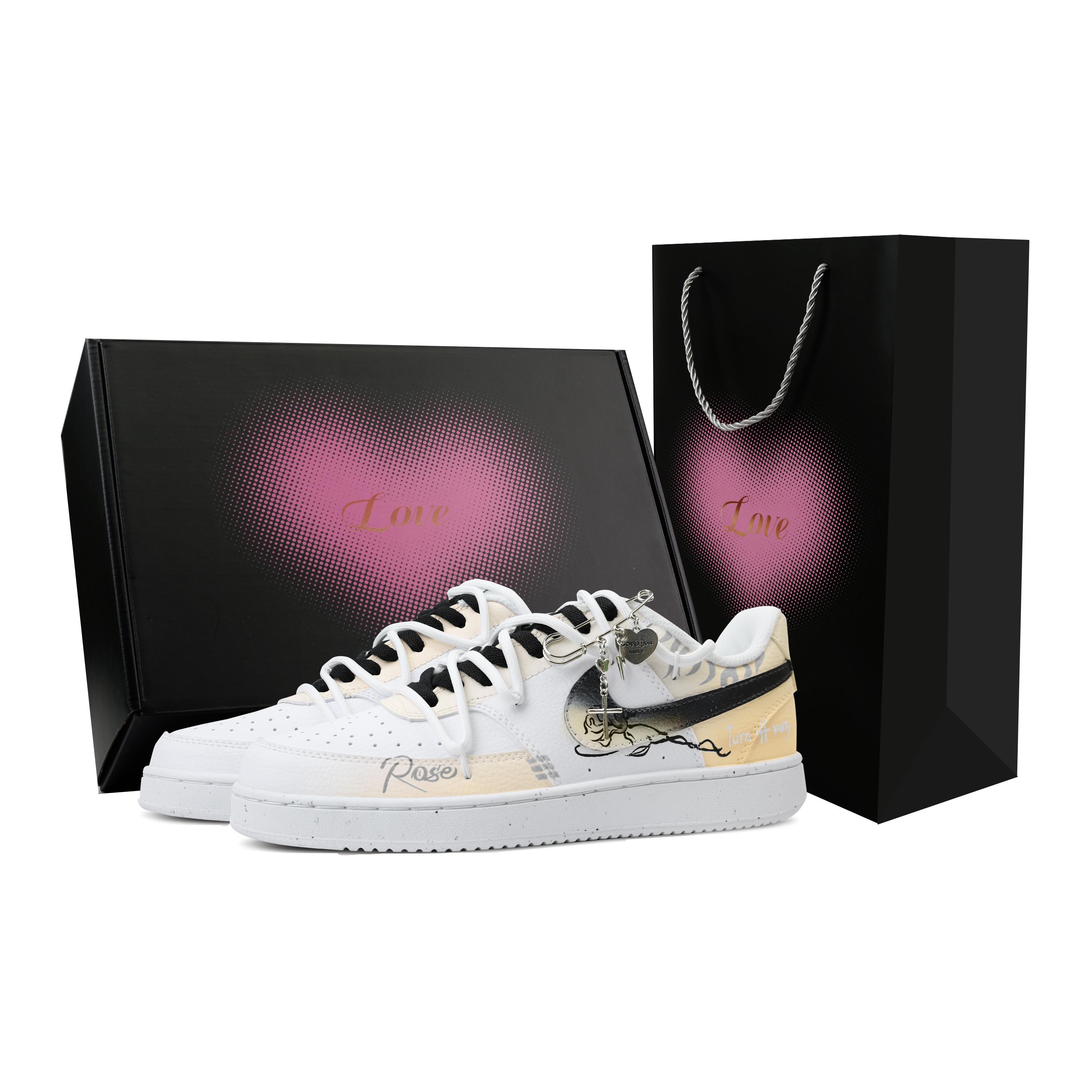 

Nike Court Vision 1 Skateboard Shoes Men s Low Top White/Yellow DH2987-101(Team683-&) 40