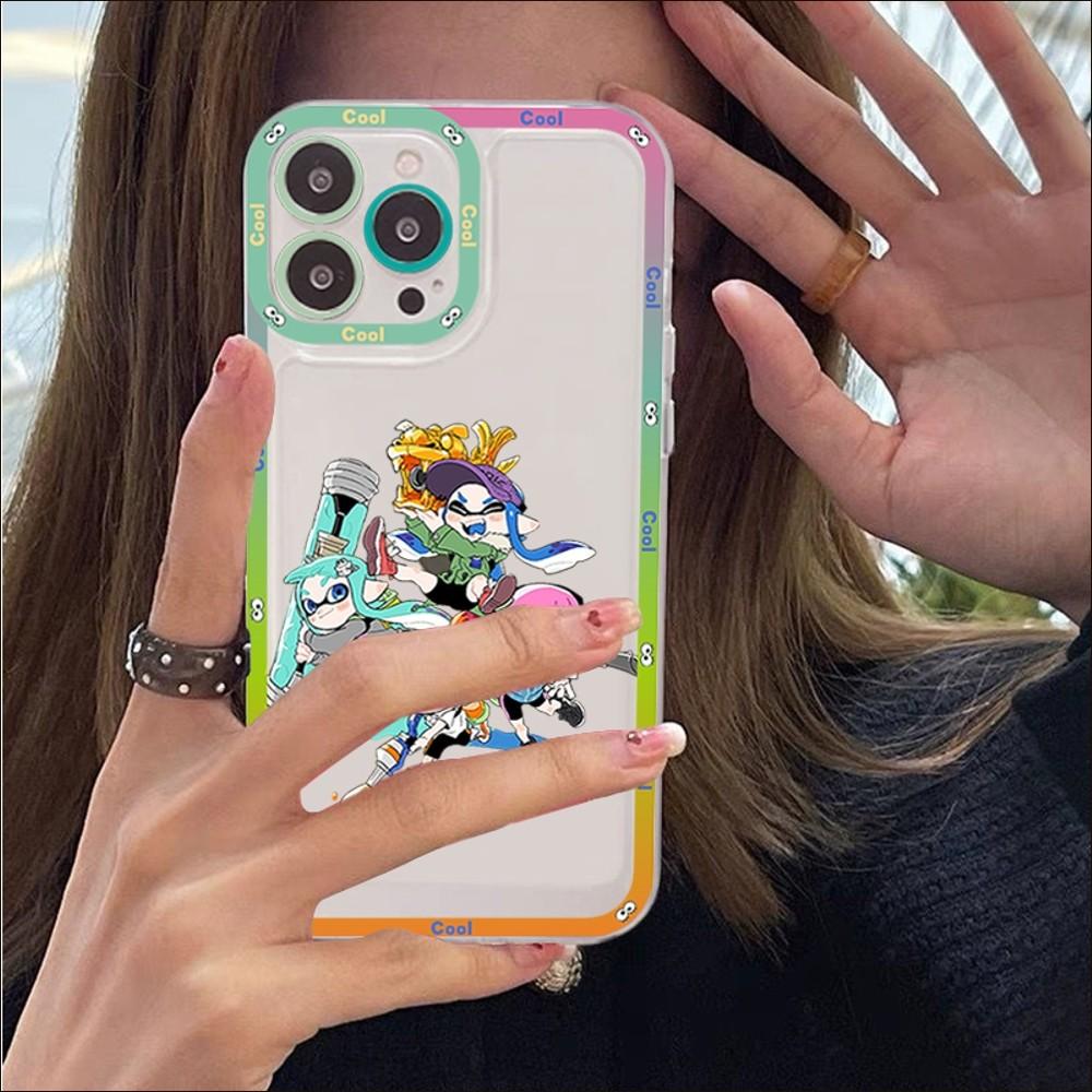 Splatoons Phone Case For iPhone 14 13 12 11 Pro Max Mini X Xs XR 6 7 8 Plus SE 2020 Transparent Case