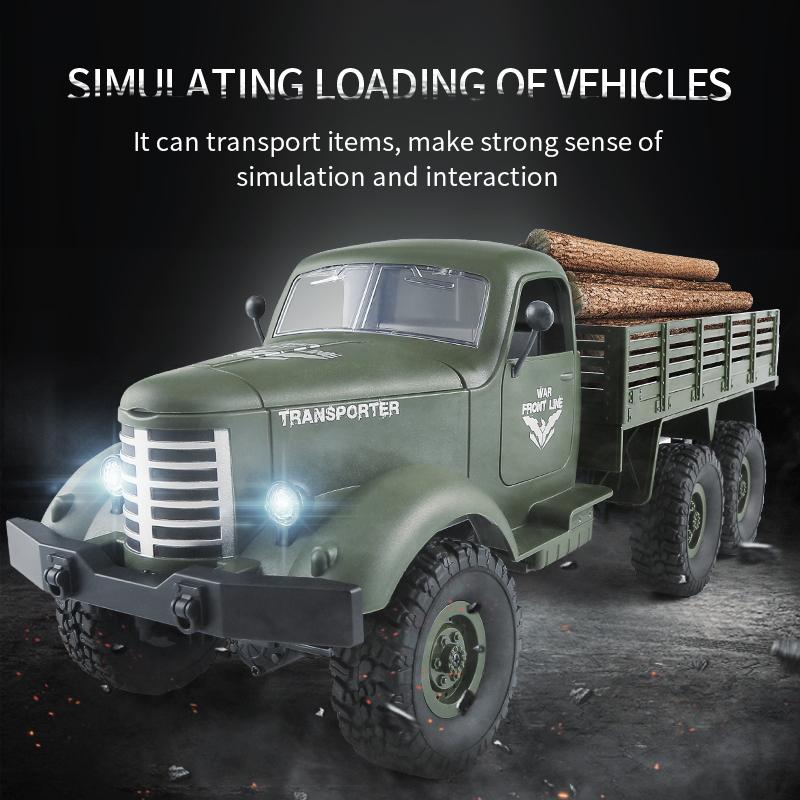 JJRC Q60 Q75 1:16 RC Car Simulation THAAD Six Wheel Military Truck Model Off-Road Climbing Children's RC Car Toys Christmas Gift