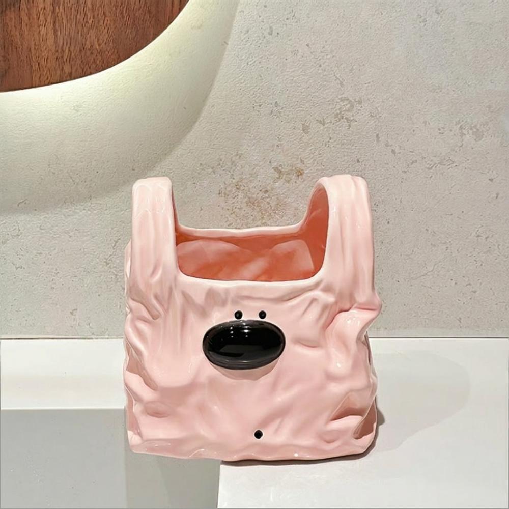 Estuche de Cerámica Estilo Bolso Portadocumentos de Escritorio con Forma de Cachorro Organizador de Escritorio