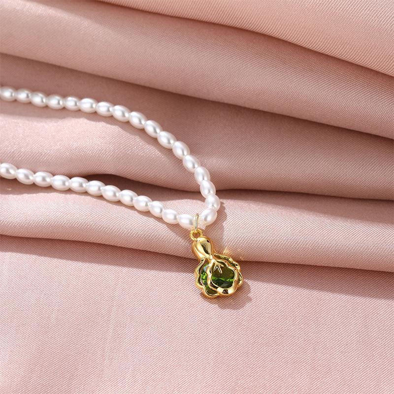 

Year Pearl Necklace Women S High Sense Simple And Versatile Cabbage Pendant Neck Chain