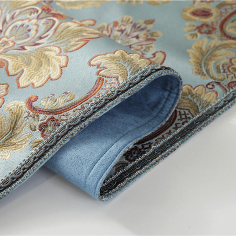 Tischläufer mit großen Mustern, chinesische blaue Tischfahne, Teetisch-Close-Tv-Schrank-Abdeckungstuch mit Quasten