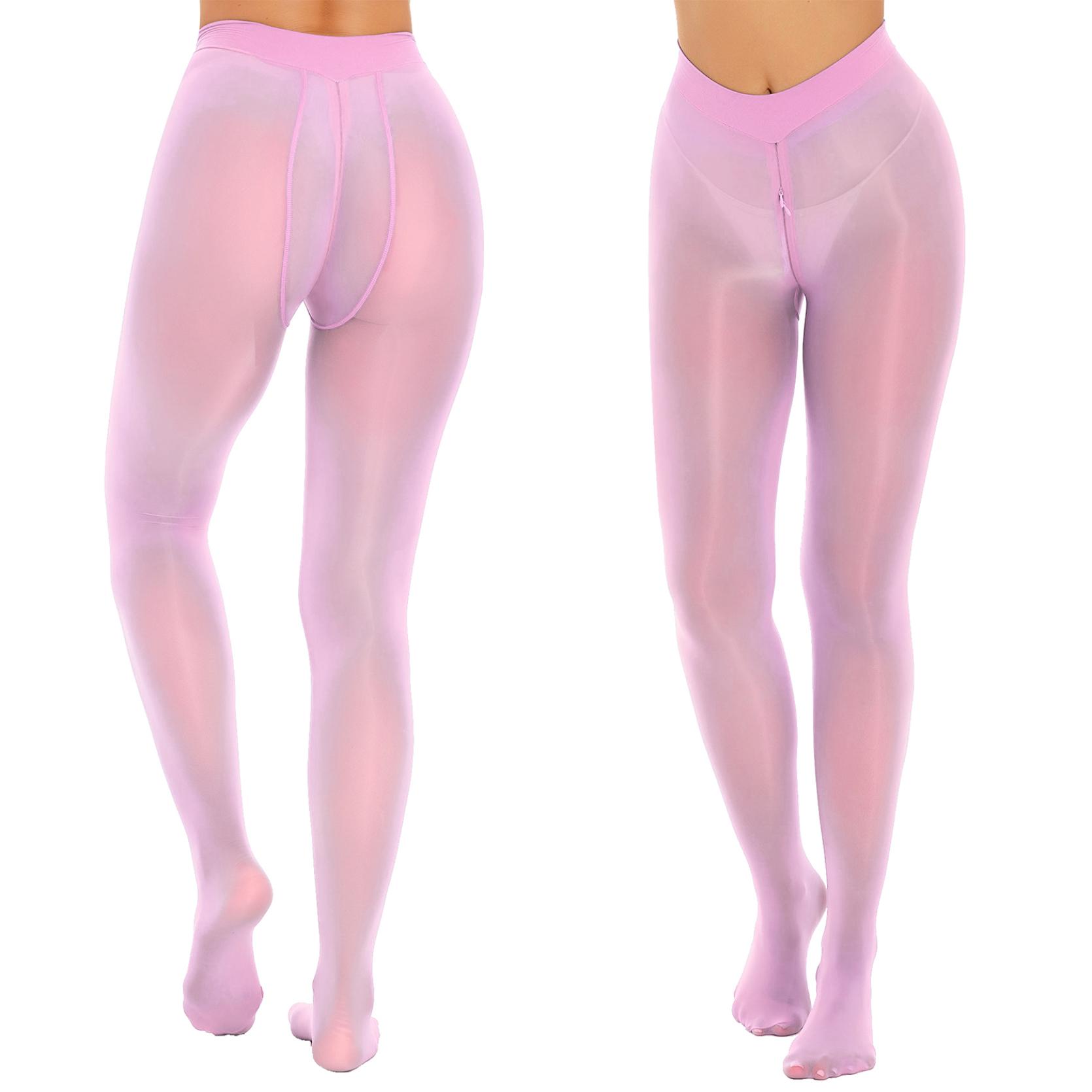 

Женские прозрачные гладкие эластичные колготки на молнии, колготки, брюки, чулки XL розовый