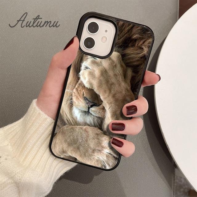 Mighty Animal Lion Phone Case for iPhone 11 12 13 14 Pro Max Mini X XR XS SE 2020 6S 7 8 Plus Samsung Galaxy S21 S22 Cover Shell