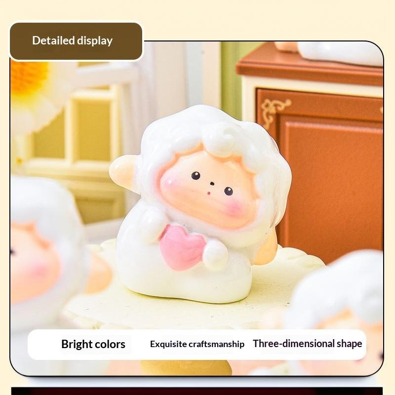 1/6 Pcs Adorable Sheep Car Dashboard Decor Cute Lamb Figurine Auto Center Console Accessory For Women Car Enthusiasts