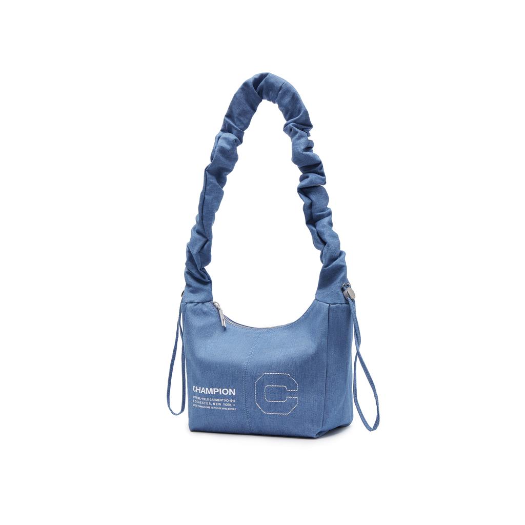 New Champion Fabric Shoulder Bag Unisex Black/Milk White/Medium Blue Denim U5AACPU32