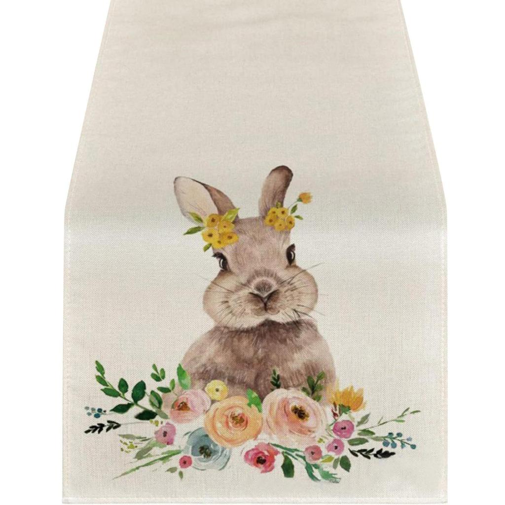 Easter’s Day Table Runner Merry Tablecloth  Holiday Table Decorations