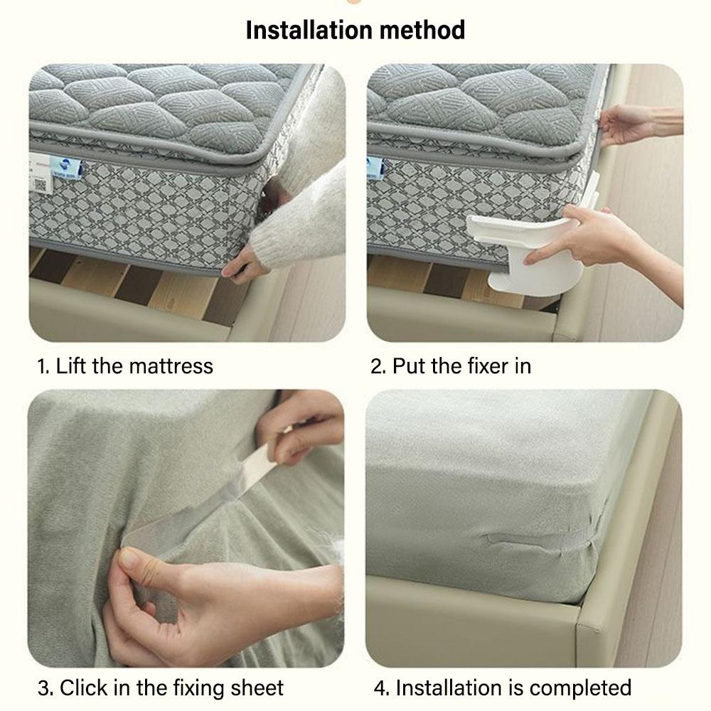 Invisible Sheet Bed Cover Fixer, Bed Sheet Fixed Clip with Lock Strips, Fixed Bed Sheet Holder, Bedsheet Fixed for All Mattress