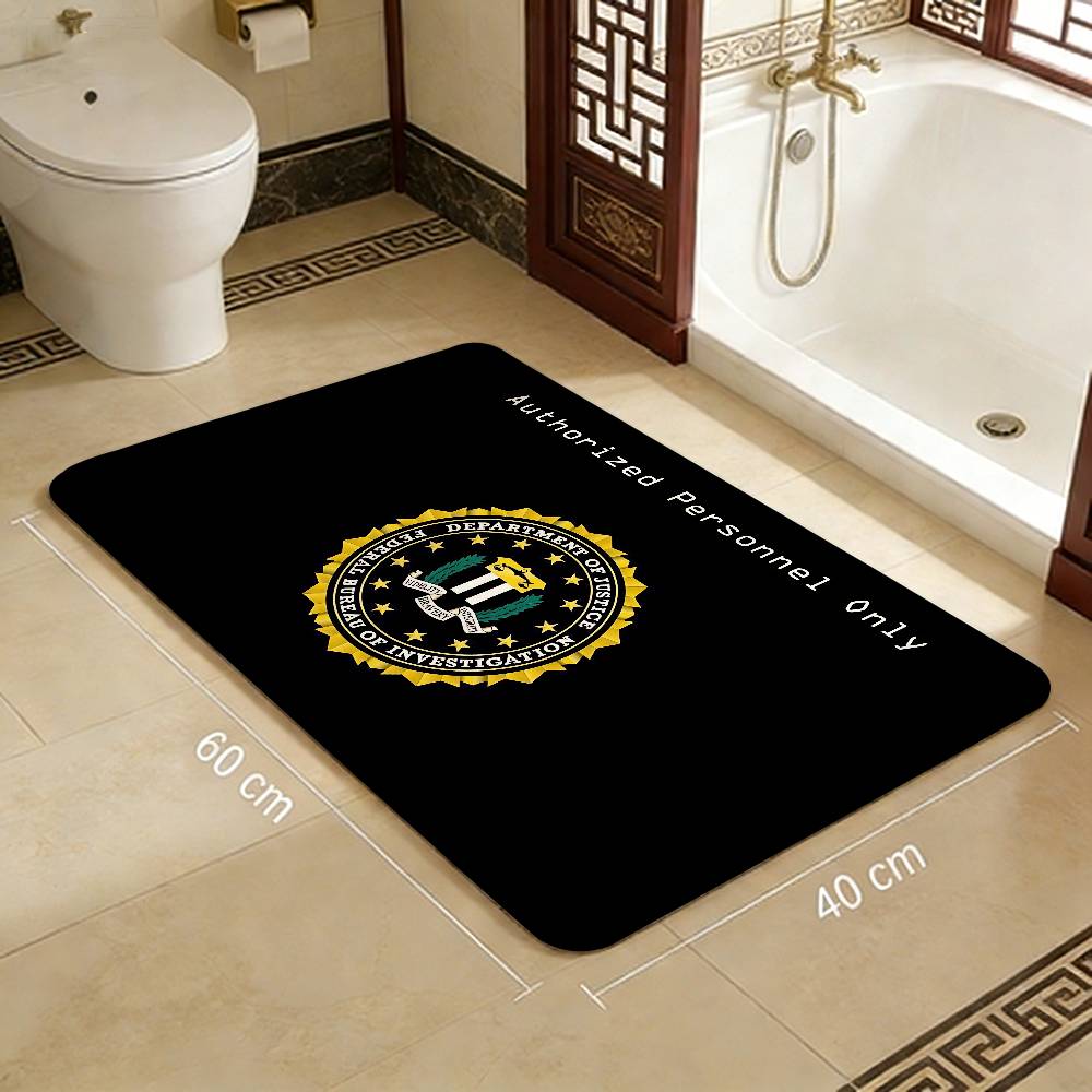 

Police FBI Floor Mat Rectangle Anti-slip Home Soft Badmat Front Door Indoor Outdoor Mat Hotel Decor Mat 40cm x 60cm