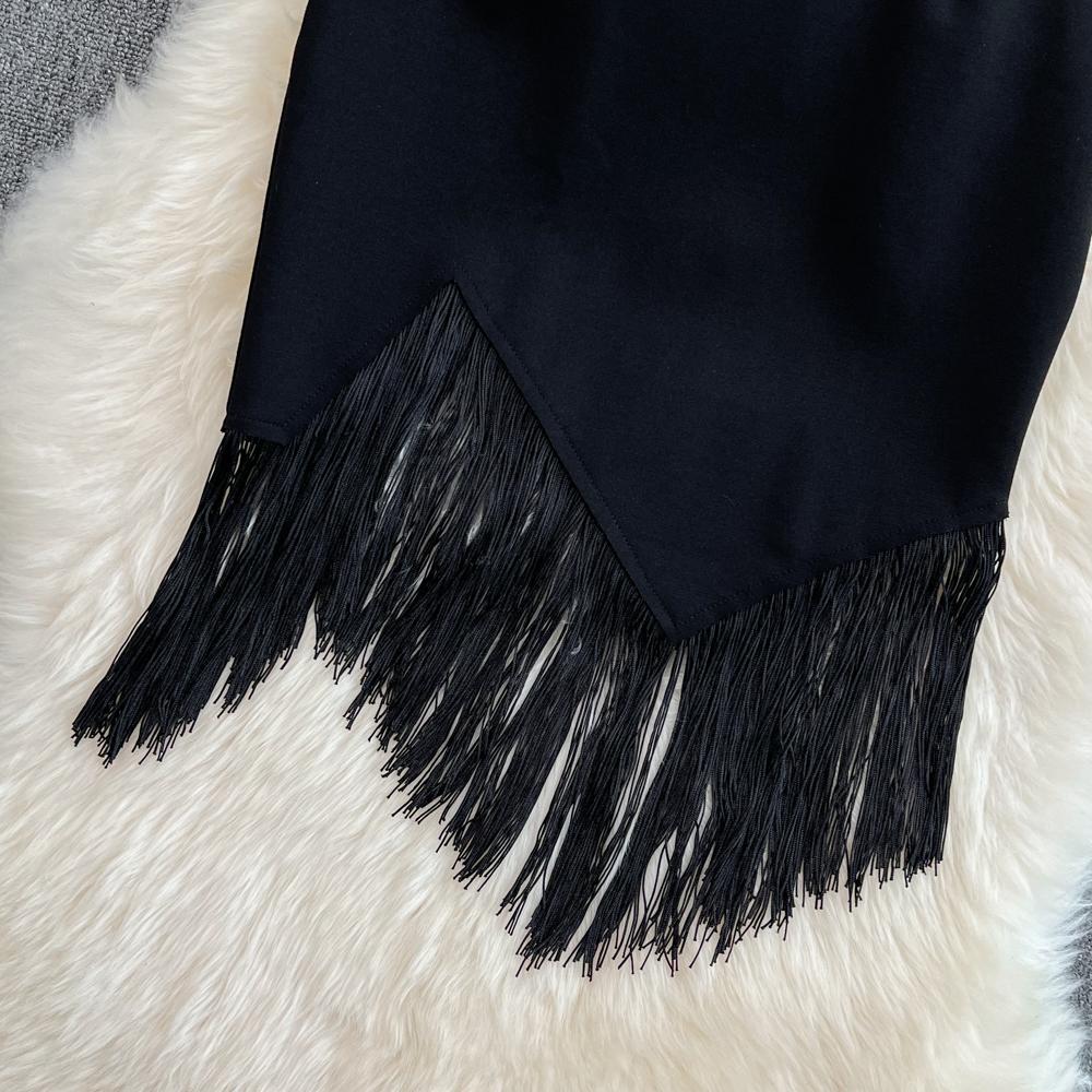 Summer Light Mature Style Stitching Skirt High Waist Irregular Slim Sexy Package Hip Skirt One-Step Skirt Women