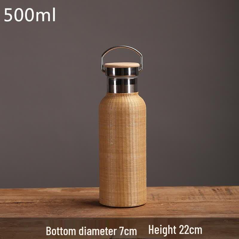 

JingJingRS Bamboo Woven Stainless Steel Insulated Bottle