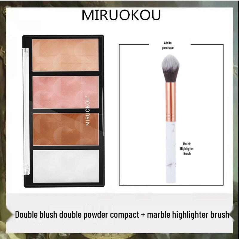 Mijoqo Four-Color Contouring Powder: Natural Highlighting & Shading Kit for V-Face and Nose.