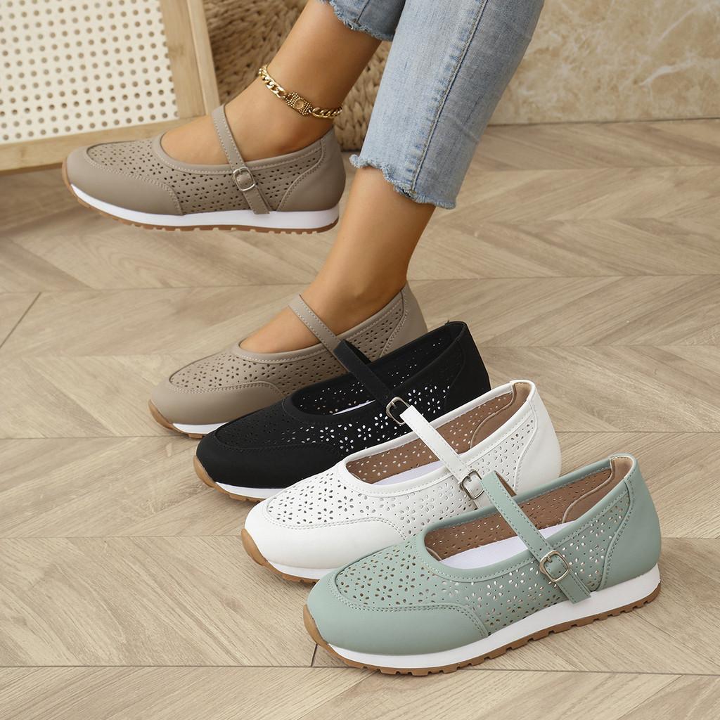 Womens Summer Mesh Sneakers With Breathable Pu Upper And Flat Heel For Casual Daily Wear