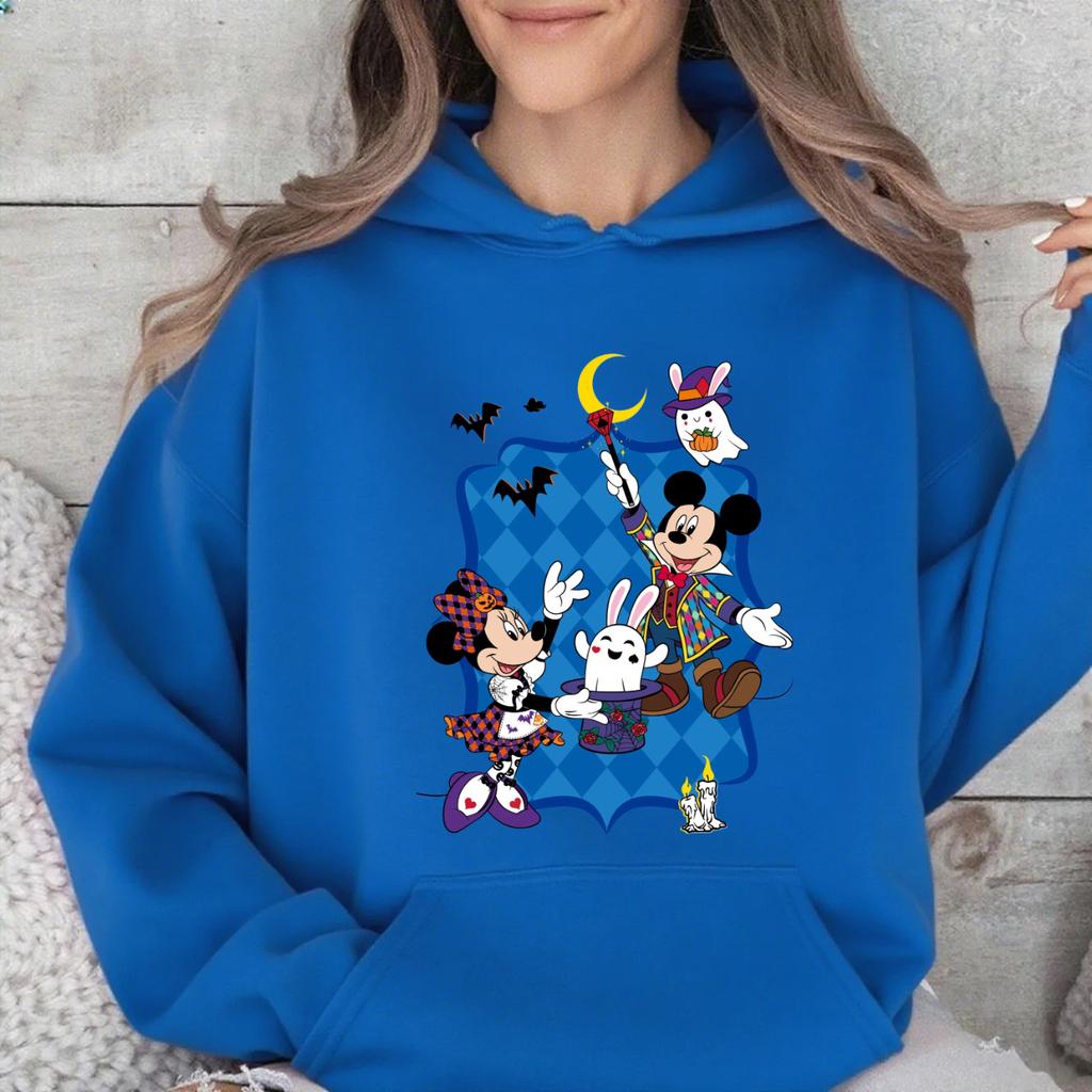 Disney Eltern-Kind Kleidung Mehrfarbig Optional Herren und Damen Kapuzenpullover Mickey Halloween Paarkleidung Weihnachtsgeschenk