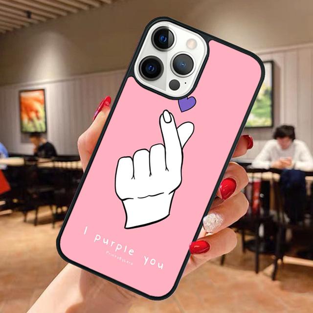 Cute Korean Saranghae I love you Phone Case For iPhone 17 Air 14 15 16 13 12 Max Cover For Apple 11 Pro Max Plus Coque