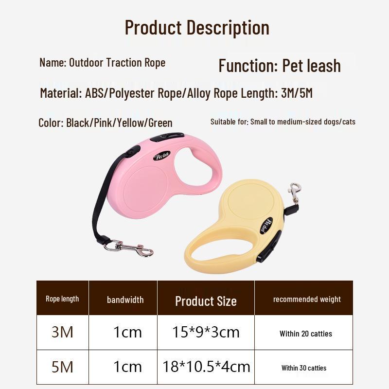 Automatic Retractable Dog Leash for Small To Large Breeds