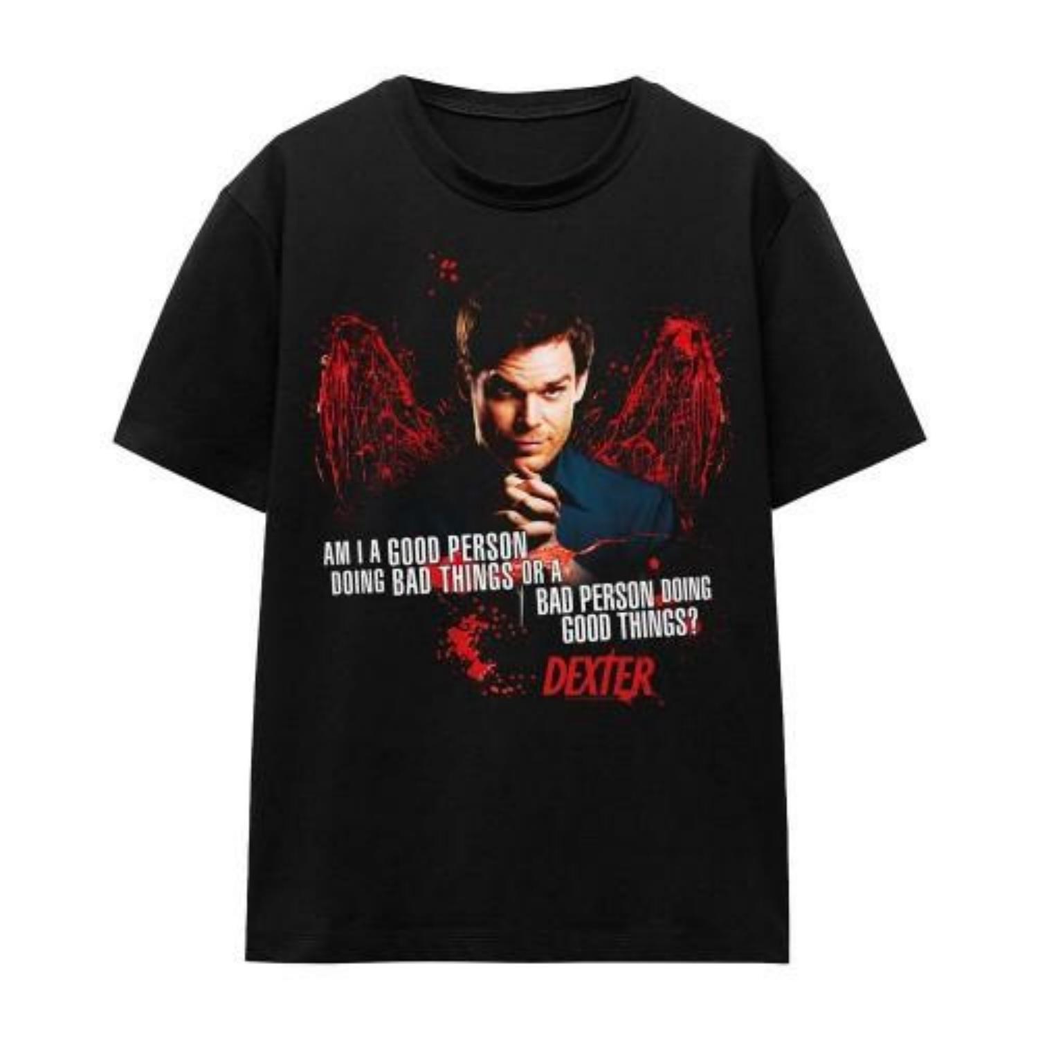 Dexter Unisex Adult Good Bad T-Shirt S