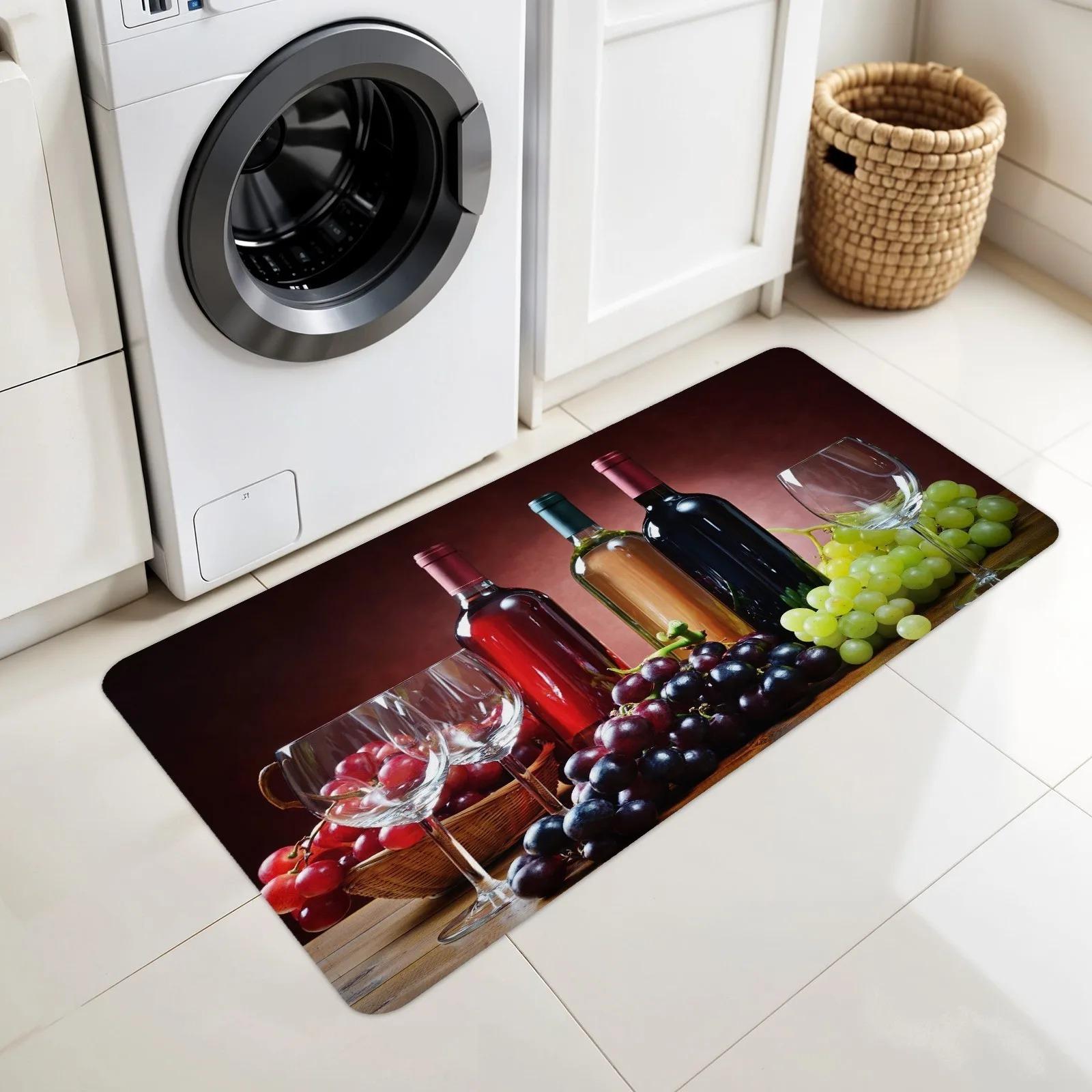 

1PC COOK Pattern Kitchen Rug Non-Slip Door Mats Pop design Bathroom Rug Bath Mat Carpet for Home Sink Laundry Decor 40cm x 60cm