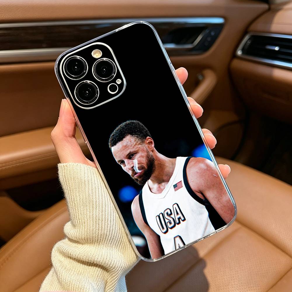 30 Custodia per Telefono Stephen- C-Curry per iPhone17,16,15,14,13,12,11 ,Pro Max,16/15/14 Plus Cover Trasparente