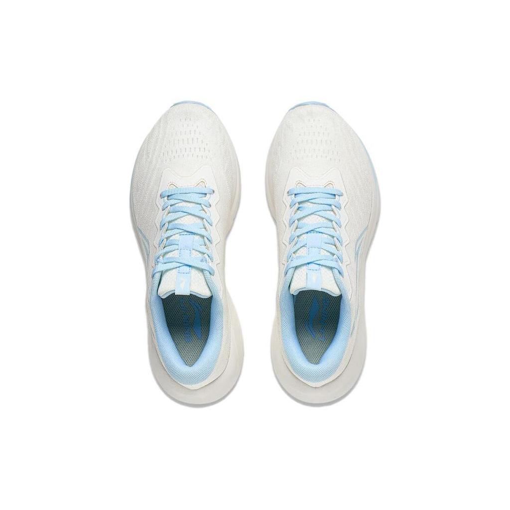 Li Ning YunQue Fabric Slip Resistant, Abrasion Resistant, Breathable Low top Running Shoes Women's White Blue ARST034-3